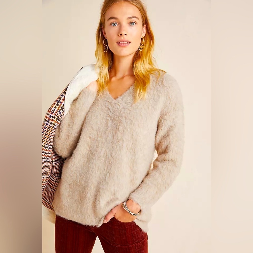 ANTHROPOLOGIE Simon Sweater Taupe XS